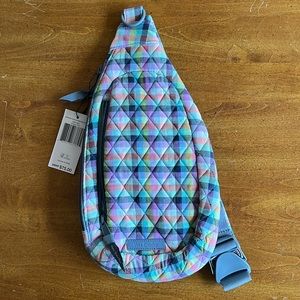 NEW Vera Bradley Essential Compact Sling Backpack Gingham Plaid Zippered